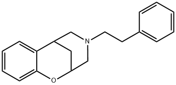 3,4,5,6-Tetrahydro-4-phenethyl-2,6-methano-2H-1,4-benzoxazocine Struktur