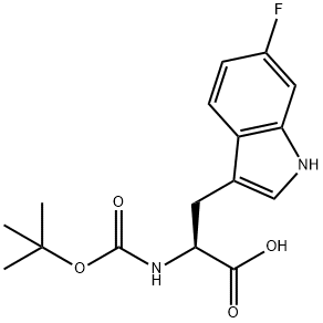 BOC-6-氟-DL-色氨酸,67308-25-2,结构式