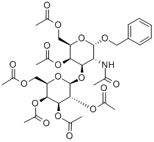 2-乙酰氨基-4,6-O-亚苄基-3-O-(2,3,4,6-四-O-乙酰基-Β-D-吡喃半乳糖基)-2-脱氧-Α-D-吡喃葡萄糖苷, 67313-30-8, 结构式