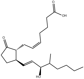(5Z,13E,15R)-15-Hydroxy-16-methyl-9-oxoprosta-5,13-dien-1-oic acid Struktur