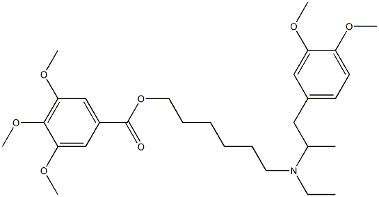 3,4,5-Trimethoxybenzoic acid 6-[ethyl[2-(3,4-dimethoxyphenyl)-1-methylethyl]amino]hexyl ester Structure