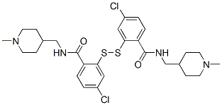 2,2'-dithiobis[4-chloro-N-[(1-methyl-4-piperidyl)methyl]benzamide] Structure