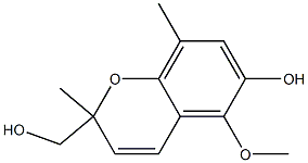 (+)-6-Hydroxy-5-methoxy-2,8-dimethyl-2H-1-benzopyran-2-methanol Struktur