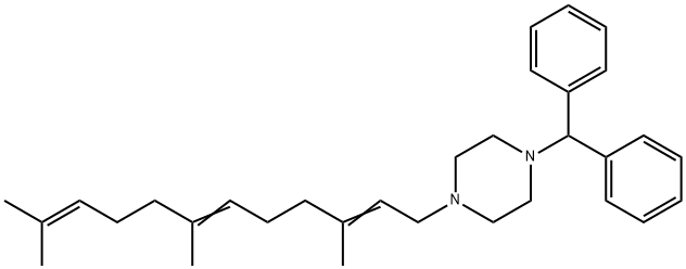 1-(Diphenylmethyl)-4-(3,7,11-trimethyl-2,6,10-dodecatrienyl)piperazine,67351-22-8,结构式