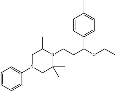 1-[3-Ethoxy-3-(p-tolyl)propyl]-4-phenyl-2,2,6-trimethylpiperazine Struktur