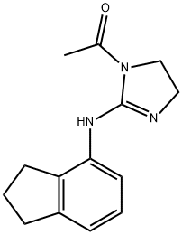 1-acetyl-N-(2,3-dihydro-1H-inden-4-yl)-4,5-dihydro-1H-imidazol-2-amine  Structure