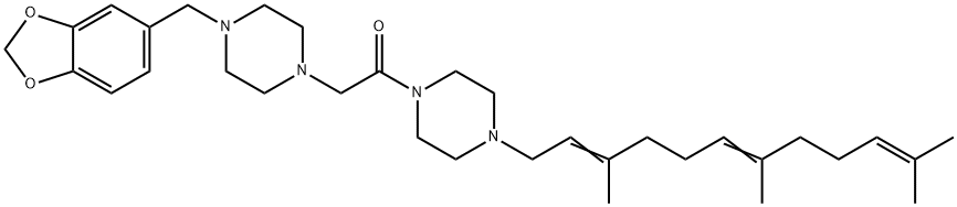 1-[4-(3,4-Methylenedioxybenzyl)-1-piperazinylacetyl]-4-(3,7,11-trimethyl-2,6,10-dodecatrienyl)piperazine Structure
