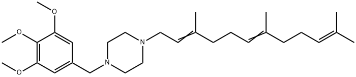 1-(3,4,5-Trimethoxybenzyl)-4-(3,7,11-trimethyl-2,6,10-dodecatrienyl)piperazine,67361-34-6,结构式