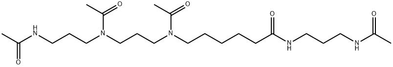 6-[Acetyl[3-[acetyl[3-(acetylamino)propyl]amino]propyl]amino]-N-[3-(acetylamino)propyl]hexanamide Struktur