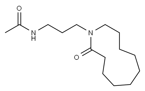 N-[3-(2-オキソアザシクロウンデカン-1-イル)プロピル]アセトアミド 化学構造式