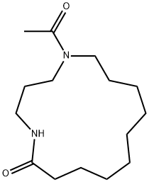 1-アセチル-1,5-ジアザシクロペンタデカン-6-オン 化学構造式