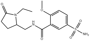 N-((1-ethyl-5-oxo-2-pyrrolidinyl)methyl)-5-sulfamoyl-2-anisamide Struktur