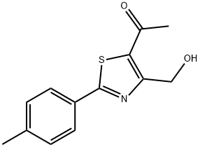 1-[4-(ヒドロキシメチル)-2-(4-メチルフェニル)-5-チアゾリル]エタノン 化学構造式