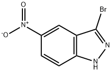 3-ブロモ-5-ニトロ-1H-インダゾール 化学構造式