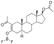 Ethanone, 1-(5.alpha.,17.beta.)-17-(acetyloxy)-3-(difluoroboryl)oxyandrost-2-en-2-yl- Struktur