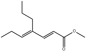 (2E,4E)-4-プロピル-2,4-ヘプタジエン酸メチル 化学構造式