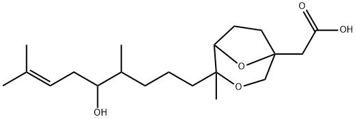 4-(5-Hydroxy-4,8-dimethyl-7-nonenyl)-4-methyl-3,8-dioxabicyclo[3.2.1]octane-1-acetic acid Struktur