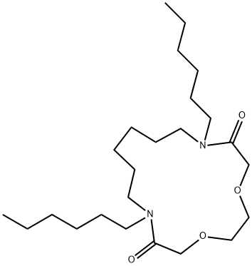 1,4-Dioxa-7,14-diazacyclohexadecane-6,15-dione, 7,14-dihexyl- Structure