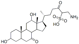 3,12-dihydroxy-7-oxocholanoyltaurine Struktur