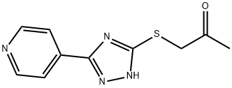 1-[[5-(4-ピリジニル)-1H-1,2,4-トリアゾール-3-イル]チオ]-2-プロパノン 化学構造式