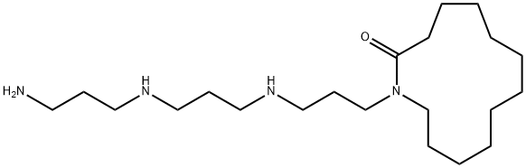 12-[(11-Amino-4,8-diazaundecan-1-yl)amino]dodecanoic acid 1,12-lactam Structure