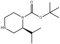 (2S)-1-(tert-ブトキシカルボニル)-2β-イソプロピルピペラジン 化学構造式