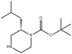 2β-イソブチルピペラジン-1-カルボン酸tert-ブチル 化学構造式