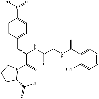 1-[N-[N-(2-アミノベンゾイル)グリシル]-4-ニトロ-L-フェニルアラニル]-L-プロリン 化学構造式