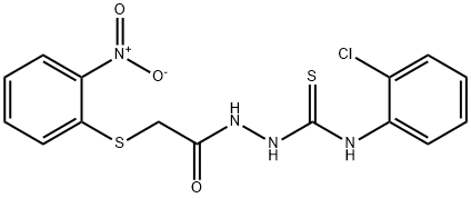 N1-(2-CHLOROPHENYL)-2-{2-[(2-NITROPHENYL)THIO]ACETYL}HYDRAZINE-1-CARBOTHIOAMIDE Structure