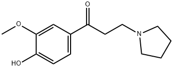 1-Propanone, 1-(4-hydroxy-3-methoxyphenyl)-3-(1-pyrrolidinyl)- Structure