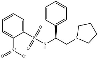 (S)-2-硝基-N-(1-苯基-2-(吡咯烷基-1-基)乙基)苯磺酰胺, 675602-60-5, 结构式