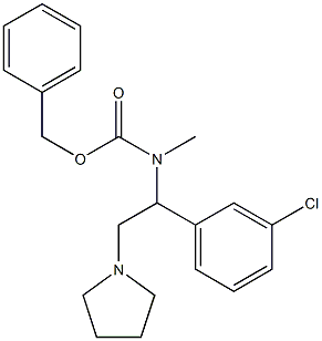 1-PYRROLIDIN-2-(3'-CHLOROPHENYL)-2-(N-CBZ-N-METHYL)AMINO-ETHANE
 Struktur