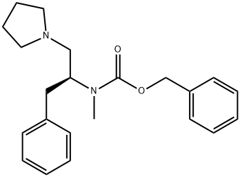 苄基(S)-甲基(1-苯基-3-(吡咯烷-1-基)丙-2-基)氨基甲酸酯, 675602-74-1, 结构式