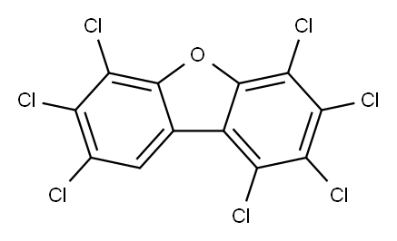 1,2,3,4,6,7,8-ヘプタクロロジベンゾフラン 化学構造式