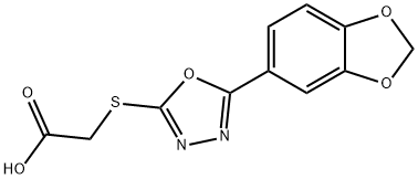 {[5-(1,3-BENZODIOXOL-5-YL)-1,3,4-OXADIAZOL-2-YL]THIO}ACETIC ACID Struktur