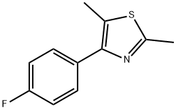 4-(4-フルオロフェニル)-2,5-ジメチルチアゾール 化学構造式