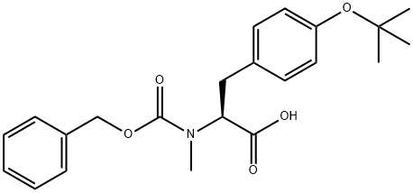 (2S)-2-{[(ベンジルオキシ)カルボニル](メチル)アミノ}-3-[4-(TERT-ブチルトキシ)フェニル]プロパン酸 化学構造式