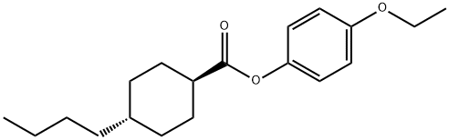 4β-ブチル-1α-シクロヘキサンカルボン酸4-エトキシフェニル 化学構造式