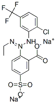 2-[3-[2-クロロ-5-(トリフルオロメチル)フェニル]-1-エチル-2-トリアゼノ]-5-(ソジオスルホ)安息香酸ナトリウム 化学構造式