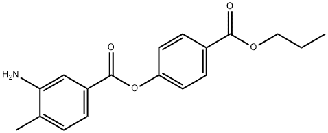 4-(propoxycarbonyl)phenyl 3-amino-4-methylbenzoate Struktur