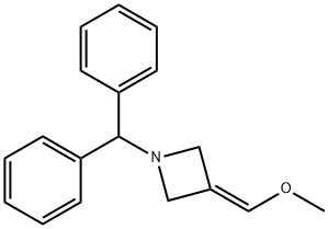 1-二苯甲基-3-(甲氧基亚甲基)氮杂环丁烷, 676125-58-9, 结构式