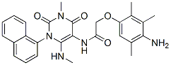 Acetamide,  2-(4-amino-2,3,5-trimethylphenoxy)-N-[1,2,3,4-tetrahydro-3-methyl-6-(methylamino)-1-(1-naphthalenyl)-2,4-dioxo-5-pyrimidinyl]- Struktur