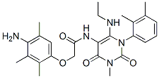 Acetamide,  2-(4-amino-2,3,5-trimethylphenoxy)-N-[1-(2,3-dimethylphenyl)-6-(ethylamino)-1,2,3,4-tetrahydro-3-methyl-2,4-dioxo-5-pyrimidinyl]- Struktur