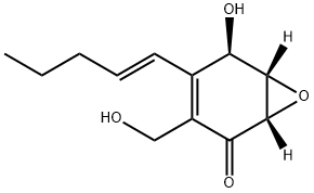 7-Oxabicyclo[4.1.0]hept-3-en-2-one, 5-hydroxy-3-(hydroxymethyl)-4-(1E)-1-pentenyl-, (1S,5R,6S)- (9CI) Struktur