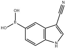 3-cyano-1H-indol-5-ylboronic acid 结构式