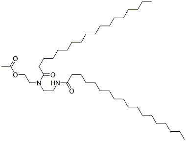 N-(2-ヒドロキシエチル)-N-[2-[(1-オキソオクタデシル)アミノ]エチル]オクタデカンアミド・酢酸 化学構造式