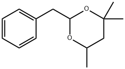 4,4,6-トリメチル-2-(フェニルメチル)-1,3-ジオキサン 化学構造式