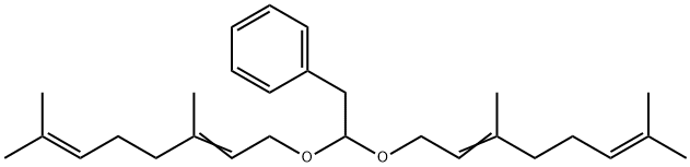 ACETALDEHYDE, PHENYL:BIS (3,7-DIMETHYL-2,6-OCTADIENYL) ACETAL Structure