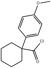 1-(4-メトキシフェニル)シクロヘキサンカルボニルクロリド 化学構造式