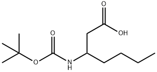 3-TERT-BUTOXYCARBONYLAMINO-HEPTANOIC ACID Structure